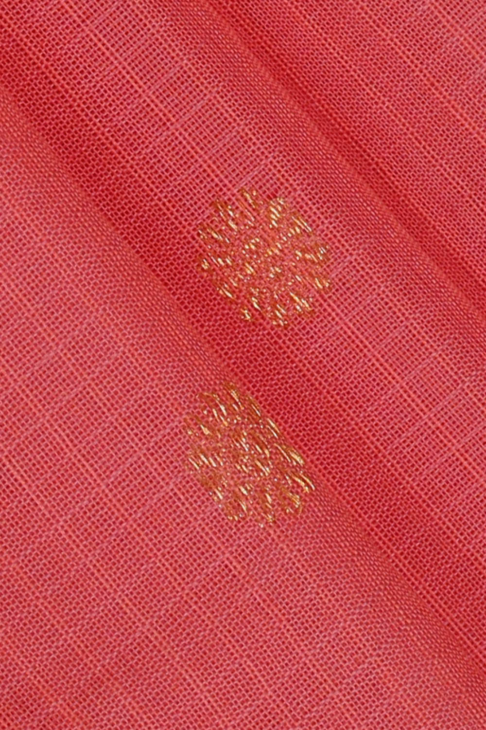Image of Gadwal Silk Cotton Peach Pink Saree